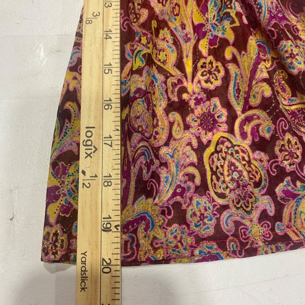 Caleoas Elegant Multicolor Paisley Women's Top, Like New - Picture 11 of 12